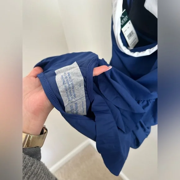 NWT Ralph Lauren Bel Air Skirted one piece blue and white swimsuit size 12 - Picture 7 of 7